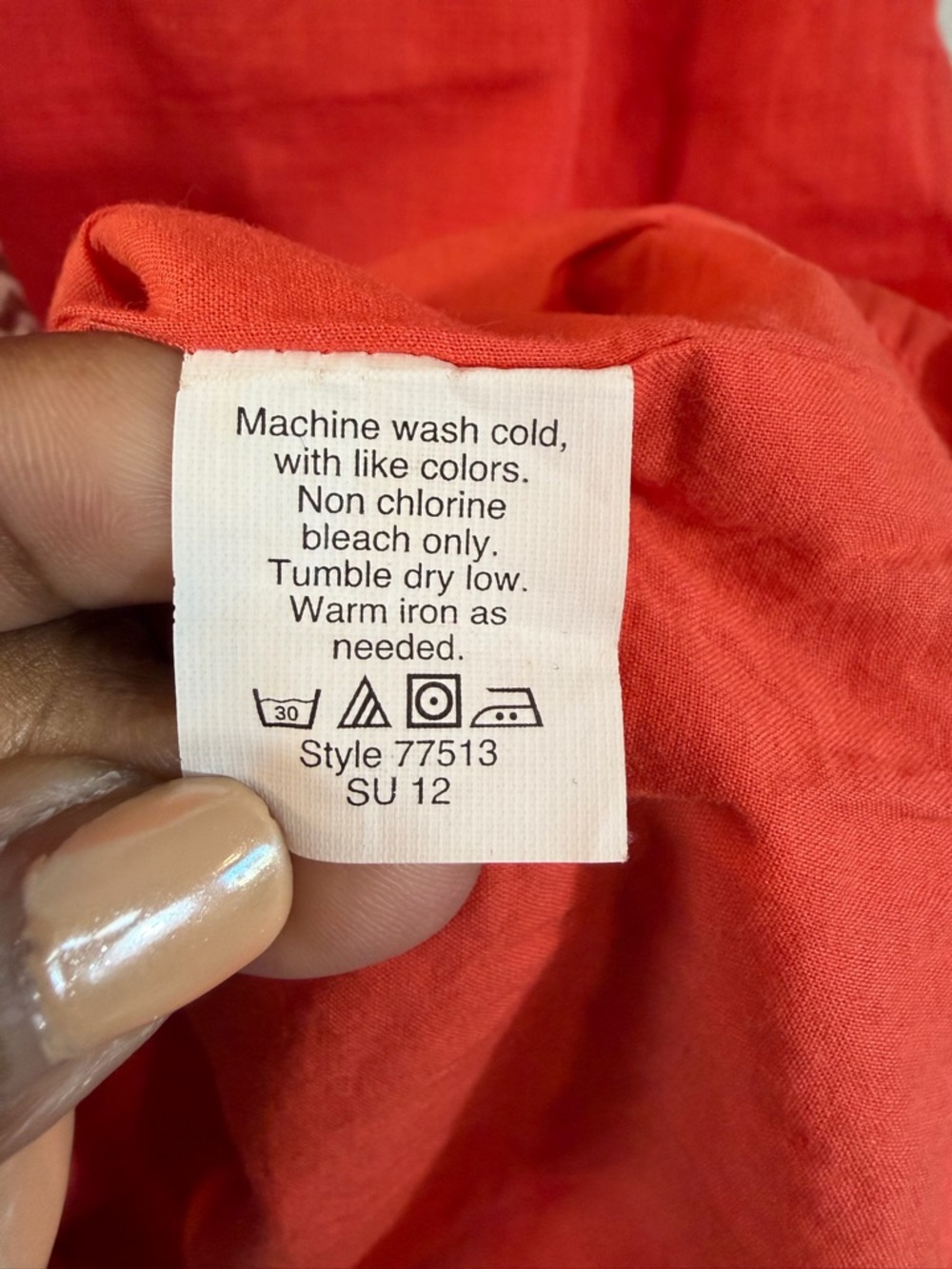 J. Crew Coral Cotton Drawstring Dress Size 4 Short Sleeve Spring Summer Preppy - Picture 7 of 8